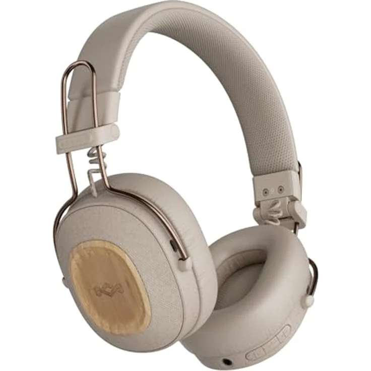 House of Marley Positive Vibration Riddim, kabellose On-Ear Bluetooth Kopfhörer mit 50 Std. Spielzeit, Mikrofon, USB-C Schnellladen, Crème – Bild 1