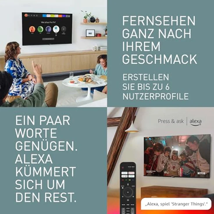 Panasonic TV-65W80AEZ, W80 Serie 65 Zoll 4K Ultra HD LED Smart TV, 2024, Fire TV, Dolby Vision & Atmos, Game Mode Plus, Alexa Sprachsteuerung, Airplay, Schwarz – Bild 4