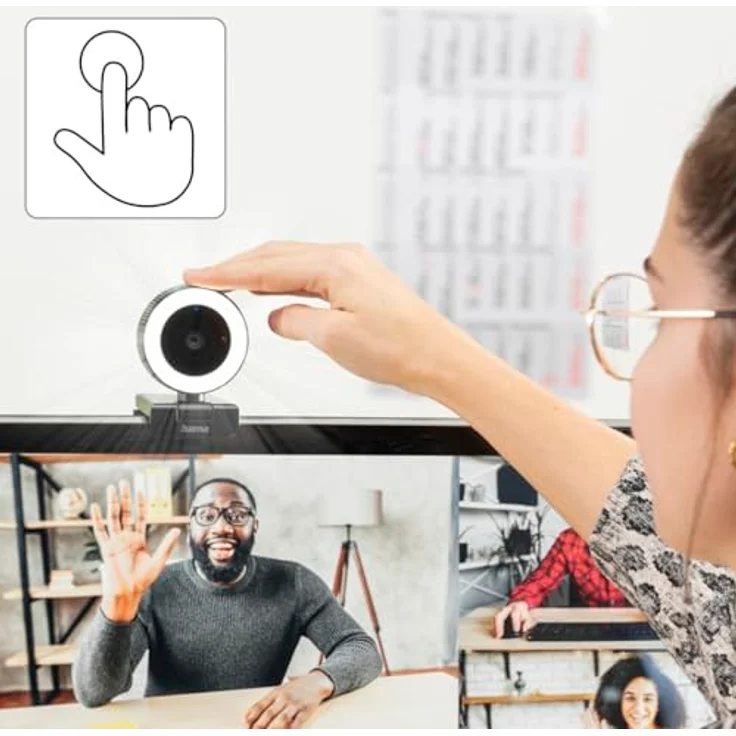 Hama C-850 Pro Webcam 2560 x 1440 Pixel Klemm-Halterung, Standfuß, Stereo-Mikrofon – Bild 6