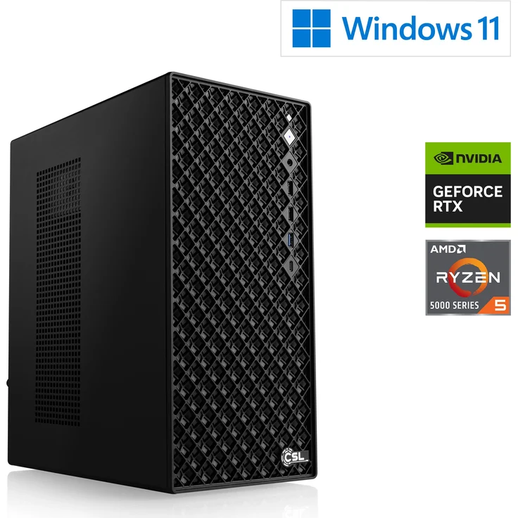 CSL-Computer Gaming PC M13350H, AMD Ryzen 5 5500, 6x 3600 MHz, NVIDIA RTX3050, 16 GB DDR4 RAM, 500 GB M.2 SSD, Windows 11 Home