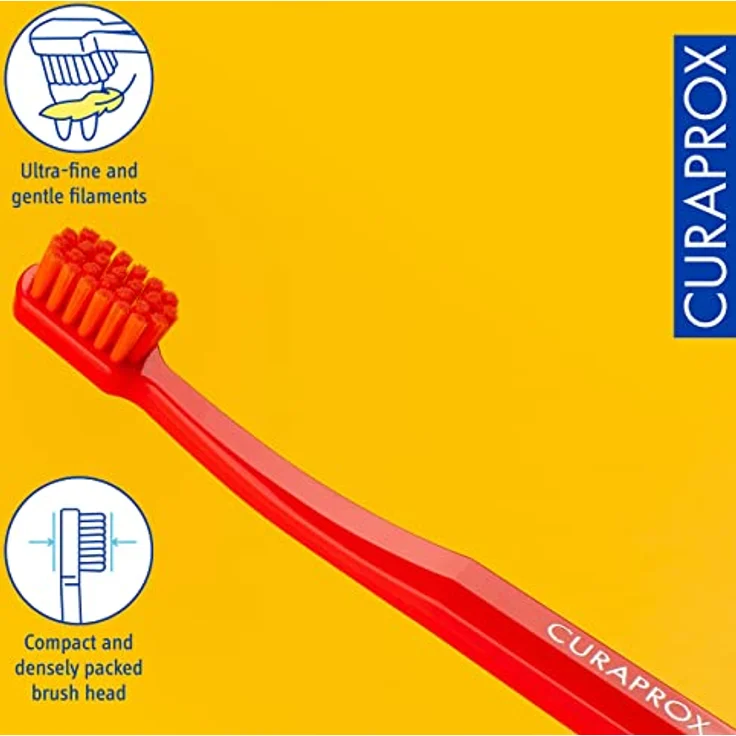 Curaprox CS Kids Zahnbürste - Handzahnbürste für Kinder mit 5500 Ultra Soft CUREN Borsten und kleinem Bürstenkopf - Rot - Preisvergleich – Bild 3