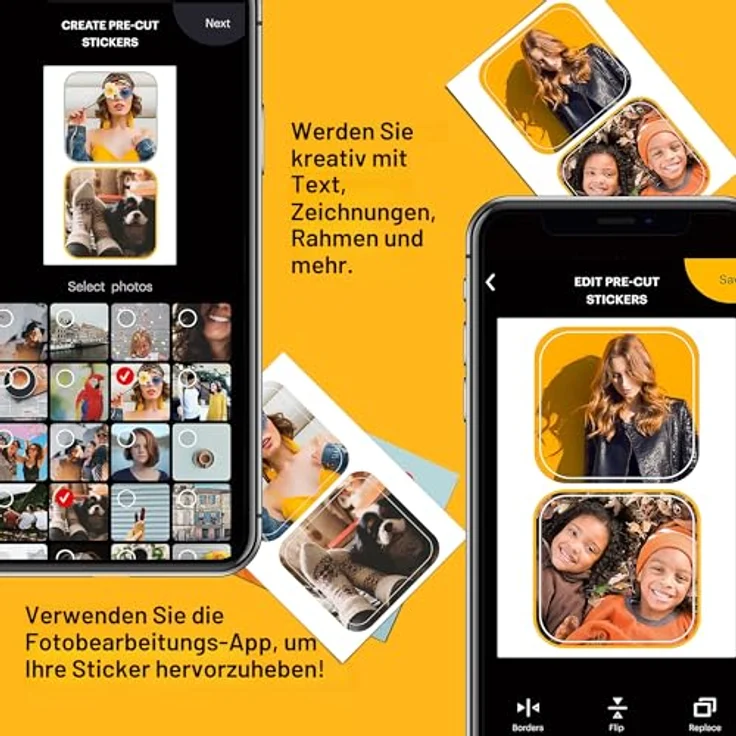 Kodak Premium Zink Fotopapier 5,1 x 7,6 cm, vorgeschnittene Aufkleber, 30 Blatt, wasserbeständig und reißfest, Weiß kompatibel mit Kodak Step Drucker – Bild 3