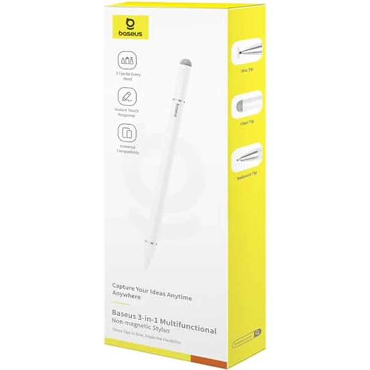 Baseus Smooth Writing III, Eingabestift mit 3 austauschbaren Spitzen, nichtmagnetische Version, weiß – Bild 7