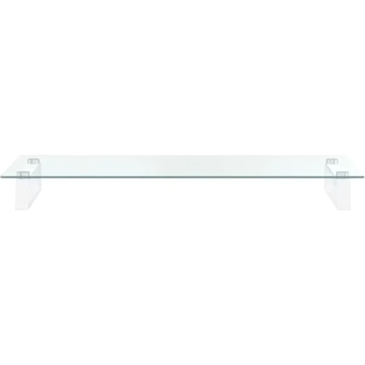 vidaXL Monitorständer, Monitorerhöhung aus Hartglas und Metall, ergonomisch mit Stauraum, Weiß 80x35x8cm – Bild 5