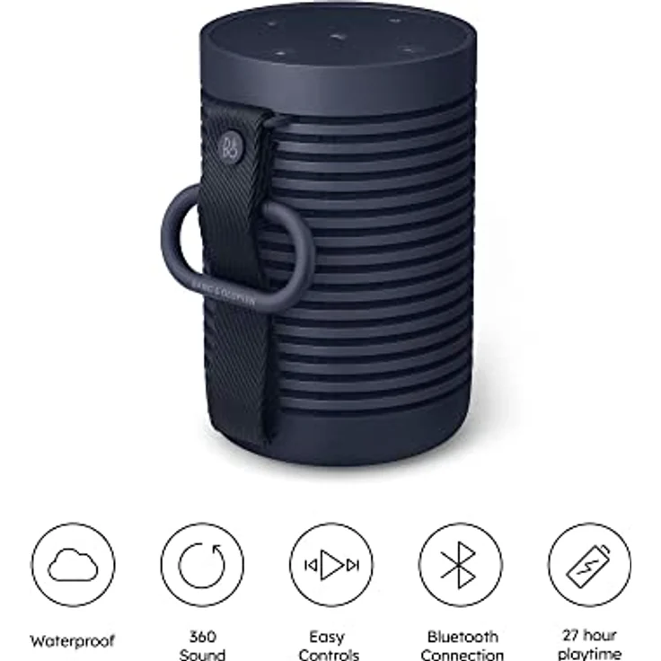 Bang & Olufsen Beosound Explore – Kabelloser Outdoor-Bluetooth-Lautsprecher mit USB-C Ladekabel, staub- und wasserdicht nach IP 67 - Navy – Bild 2