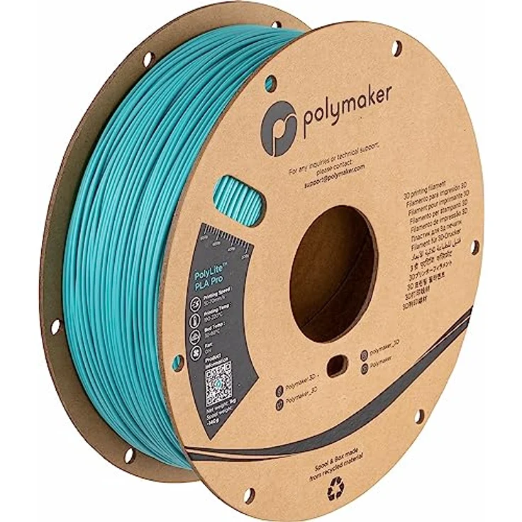 Polymaker PolyLite PLA PRO, 3D-Druckfilament in Polymaker Teal, 1.75mm, 1kg, hohe Zähigkeit und Steifigkeit – Bild 1