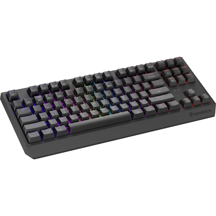 Genesis Thor 230 TKL Wireless, Gaming-Tastatur mit RGB-Beleuchtung, Outemu Red Switches, kabellos/kabelgebunden, Grau