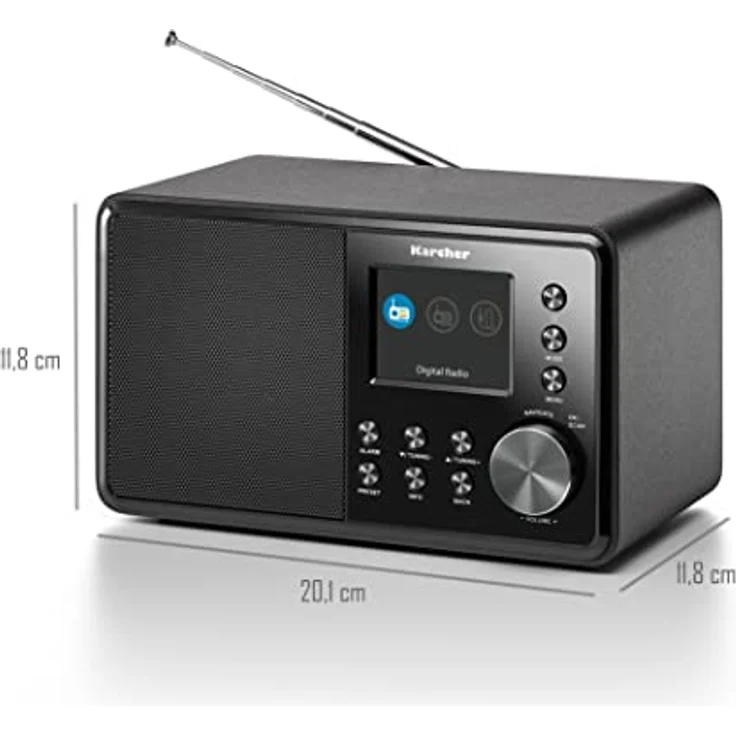 Karcher DAB 3000 Digitalradio (DAB+ / UKW-RDS, AUX-IN, Wecker mit Dual-Alarm) schwarz – Bild 4