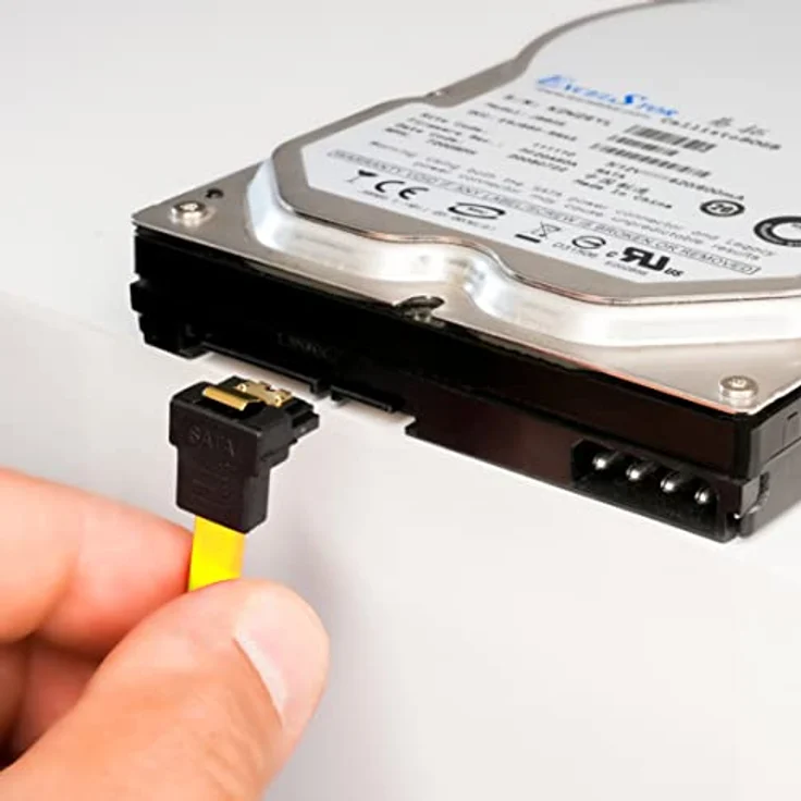 BIGtec BIG1997 0,2m HDD S-ATA Kabel gelb gerade/unten Kontakte vergoldet – Bild 7