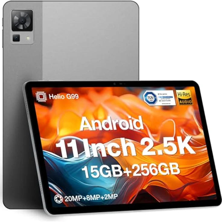 DOOGEE T30 Pro Android Gaming Tablet, 11 Zoll 2.5K Tablet PC, 15 GB+256GB(2TB TF), Helio G99 Octa-Core 2.0 GHz, 8580mAh(33W), 20MP, Dual SIM 4G LTE +5G WiFi, Blau – Bild 1