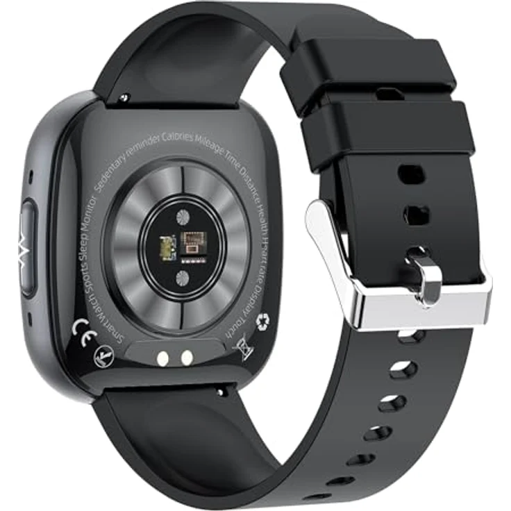 Knauermann NEO 2 (2025) - Gesundheitsuhr Smartwatch in Schwarz - EKG, HRV, Blutdruck, Schlafapnoe, Bluetooth, Silikonband – Bild 4