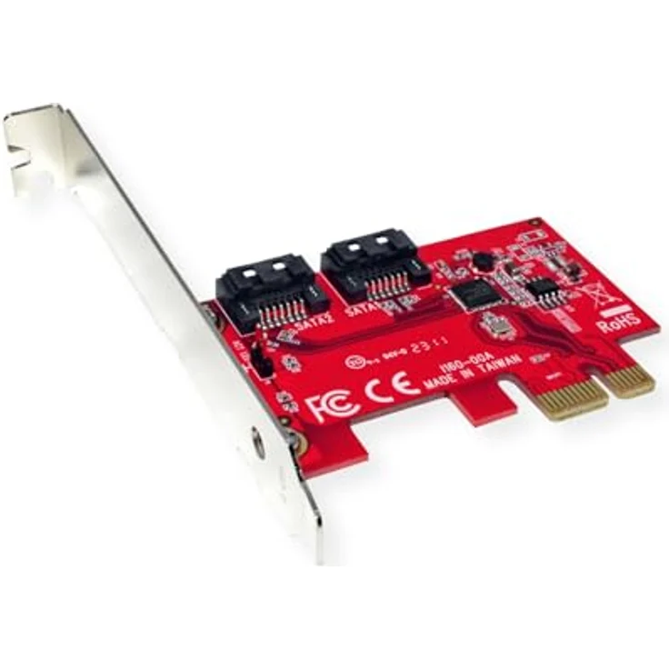 ROLINE PCIe x1 SATA III 6Gbps AHCI 2Port Low Profile Host Adapter – Bild 2