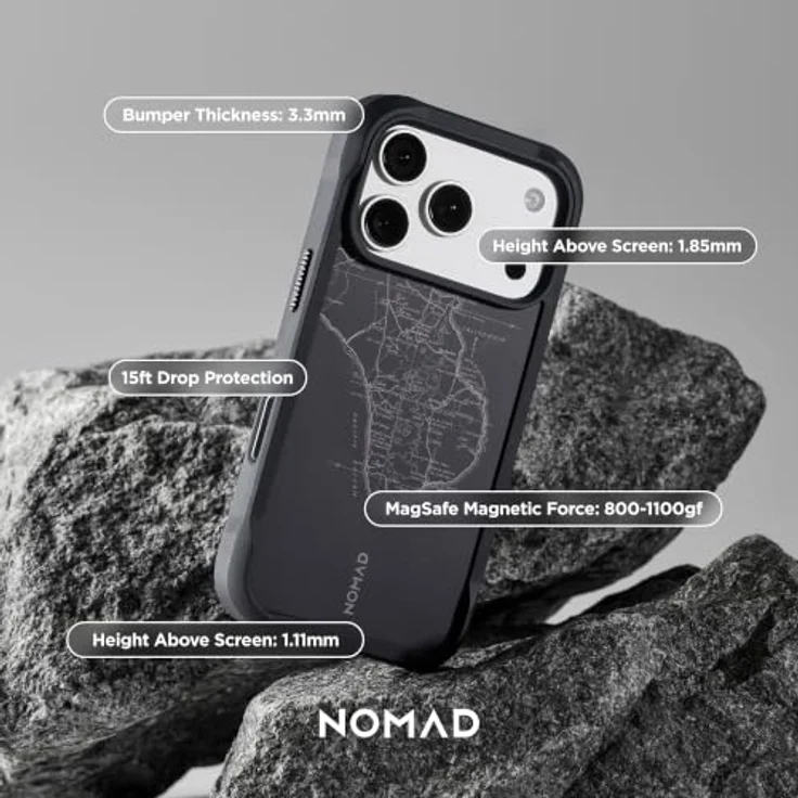 Nomad Rugged Case - norte - Handyhülle für iPhone 18 Pro/17 Pro, robuster Polycarbonat-Rahmen, MagSafe- und Qi2-kompatibel, fingerabdruckresistente Rückseite – Bild 7