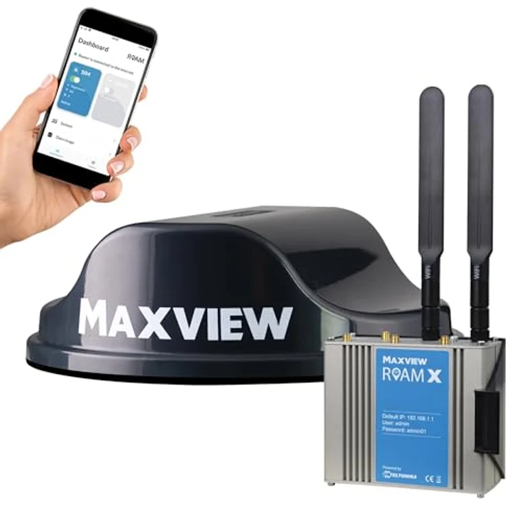 K.A.B. WiFi-Antenne und Router, Grau, leistungsstarke Netzwerkverbindung für Zuhause – Bild 1