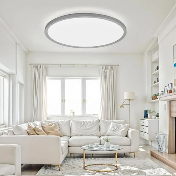 max K O M F O R T LED Deckenlampe LUCKY rund grau 22W Neutralweiß - Moderne Aufputzlampe für stilvolle Beleuchtung – Bild 1