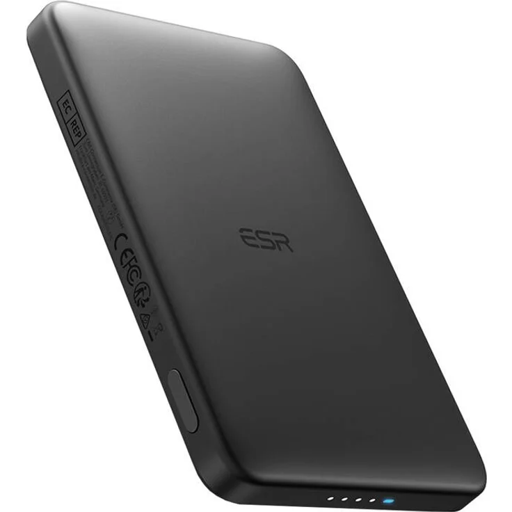 ESR Qi2 MagSlim 5000 mAh, magnetische Powerbank mit 15 W Schnellladung, schwarz
