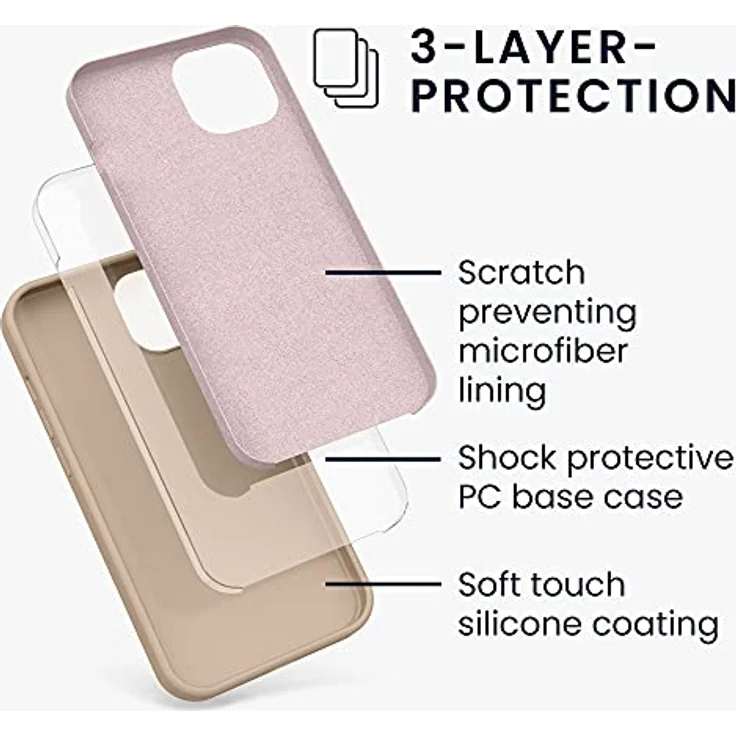 kwmobile Handyhülle für iPhone 13, Silikon Case in Perlmutt, kabelloses Laden, flexibles Design – Bild 2