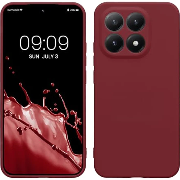 kwmobile Handyhülle kompatibel mit Xiaomi 15T - weiches Silikon Case in Bordeaux Violett, reißfest und rutschfest, präzise Ausschnitte für Knöpfe und Kamera – Bild 1