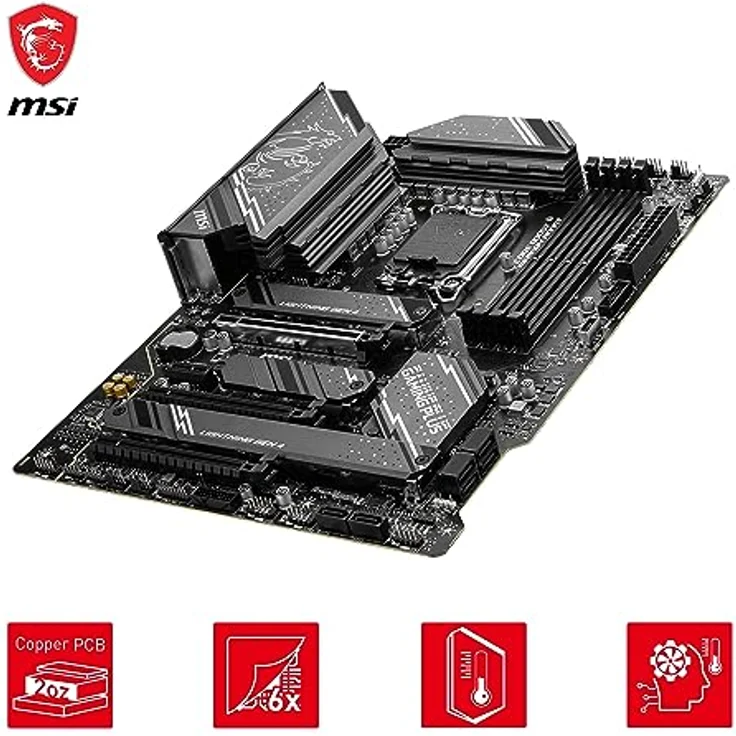 MSI Z790 GAMING PLUS WIFI Motherboard, ATX - Unterstützt Intel Core Prozessoren der 12. und 13. Generation, LGA 1700 - DDR5 Memory Boost 7200+MHz/OC, 1 x PCIe 5.0 x16, 4 x M.2 Gen4, 2.5G LAN, Wi-Fi 6E – Bild 4