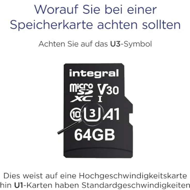 Integral Ultimapro - Memory Card 64 GB microSDHC-100 MB-s-Class 10 UHS-I U3- V30 + Adapter – Bild 3