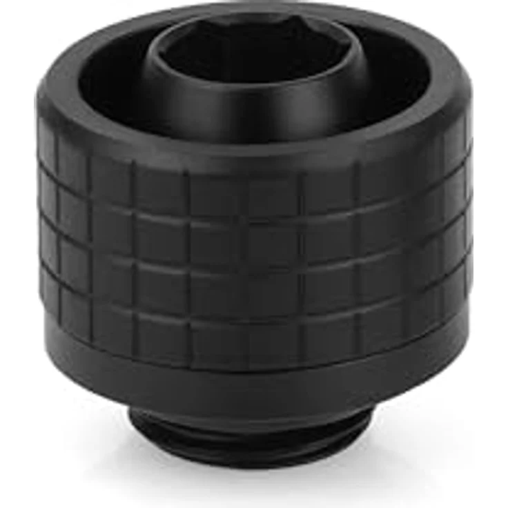 Thermal Grizzly DeltaMate ST16 Soft-Tube Wasserkühlungs-Kompressionsverschraubung, G1/4'' Gewinde, mattschwarz, CNC-gefrästes Messing für 10 mm ID / 16 mm OD, gerändelter Kompressionsring, EPDM-O-Ring-Dichtungen – Bild 1