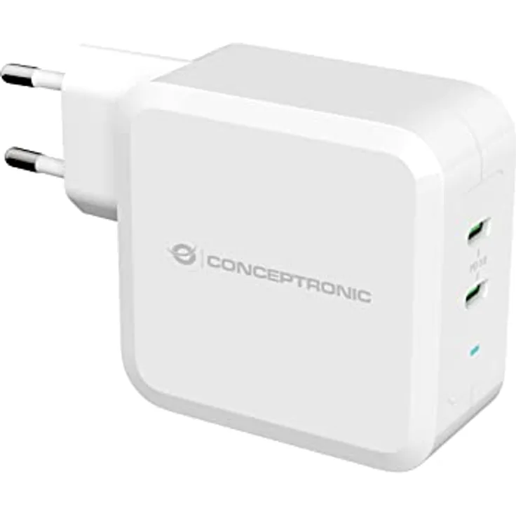Conceptronic ALTHEA08W 2-Port 12W USB Charger/Ladegerät 2Port 100W/1x USB-C PD weiß