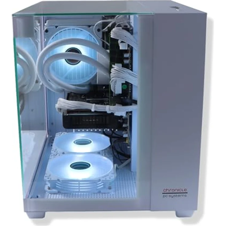 PC Store NCA Chronicle Gaming PC Triorama Intel E5 2678v3, 12 Core, 16 GB RAM, 240 GB SSD, Nvidia GeForce RTX 5050, Wasserkühlung, Windows 11, Weiß, Neu – Bild 3