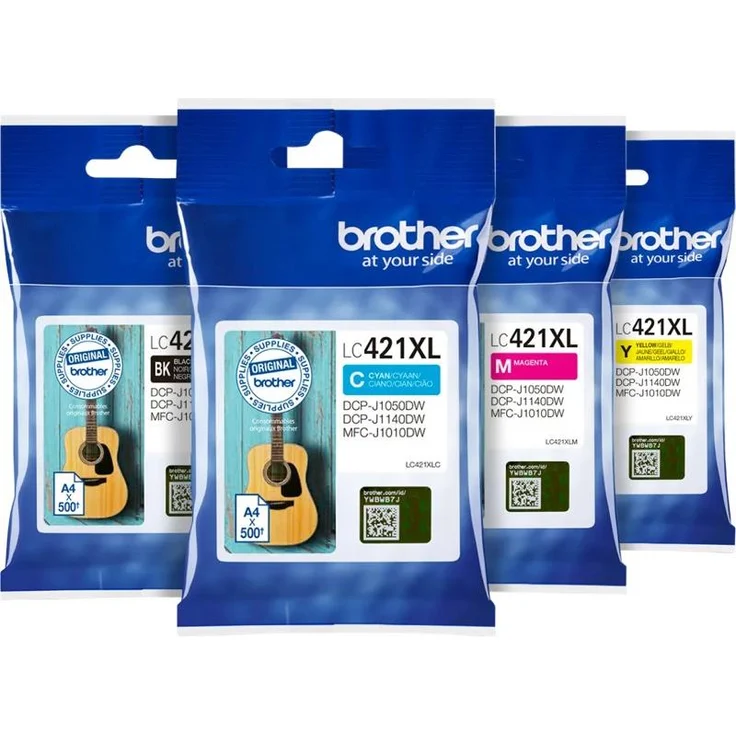 Brother LC-421XL Cartridge Combo Pack, XL Druckerpatronen für DCP- und MFC-Modelle, Schwarz und Farbe, 500 Seiten Druckkapazität