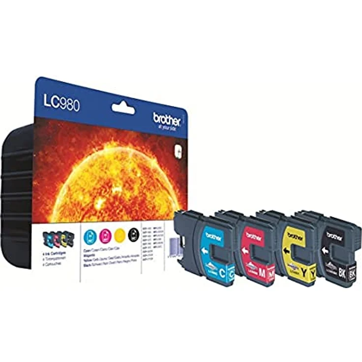 Brother LC980 Original Tintenpatronen Value Pack (schwarz, gelb, cyan, magenta) für verschiedene Brother MFC- und DCP-Drucker – Bild 2