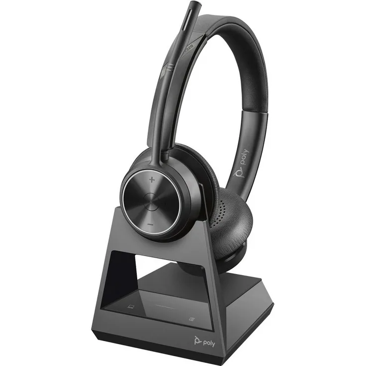 Polycom DECT Headset Savi 7320 UC, binaural Wireless In-Ear-Kopfhörer, Schwarz, hohe Ladeleistung