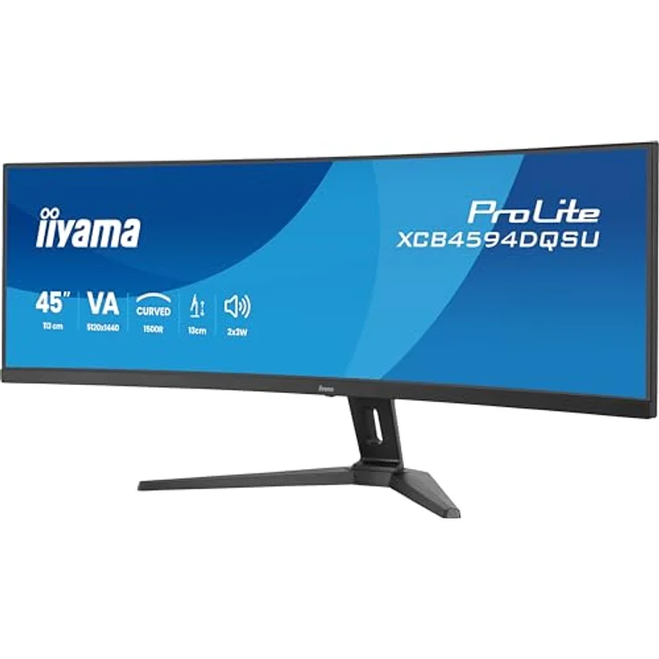 iiyama ProLite XCB4594DQSU-B1, 45" ultrabreiter Curved-Monitor mit Dual-QHD-Auflösung, höhenverstellbarem Standfuß und VA-Panel – Bild 4