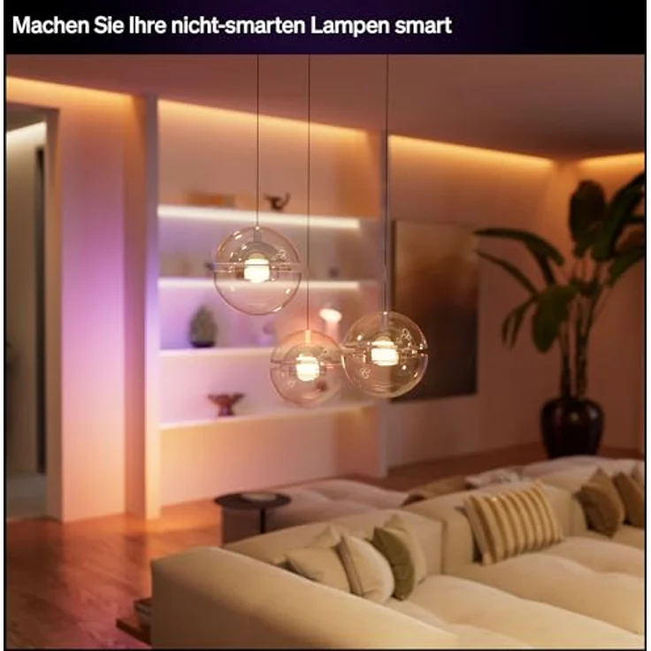 PHILIPS Hue Wandschaltermodul für nicht smarte Lampen, Ein/Aus, Netzbetrieb, 1 Kanal (6A / 1.760 W), App- & Sprachsteuerung, Weiß – Bild 3