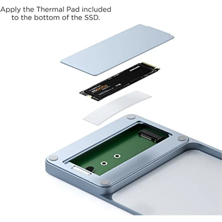 Satechi USB-C Slim Dock für 24 iMac Blau USB-C, mit NVMe-SATA-Gehäuse und schnellem Datentransfer – Bild 3