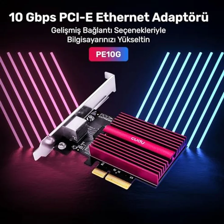 Cudy PE10G 10GB PCIe Netzwerkkarte, 10G Base-T Adapter mit Flow Control, unterstützt Windows 11/10, Windows Server 2022 und Linux, inklusive 1,5 m Cat6-Netzwerkkabel – Bild 2