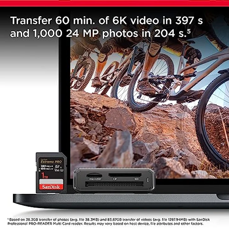 SanDisk Extreme PRO SDXC UHS-II Speicherkarte V60 1 TB (280 MB/s, 6K, 4K UHD, U3, C10, Rescue PRO Deluxe) – Bild 4