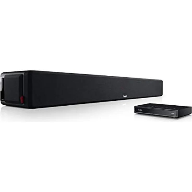 Teufel CINEBAR Ultima Streaming - Soundbar mit Streamer, WLAN-Netzwerkplayer, Kabellos, Integriertes Subwoofer System, Multiroom Funktion - Schwarz