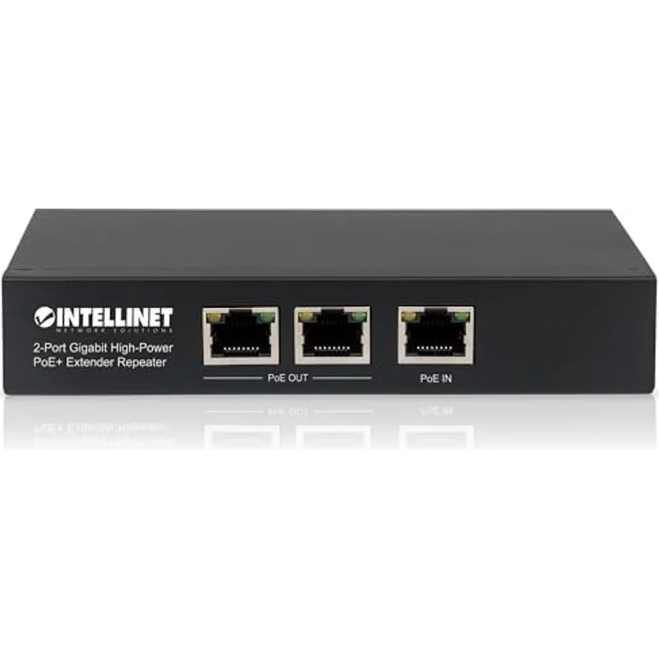 intellinet 561266 2-Port Gigabit High-Power PoE+ Extender, 2 PSE-Ports Metall Schwarz – Bild 3