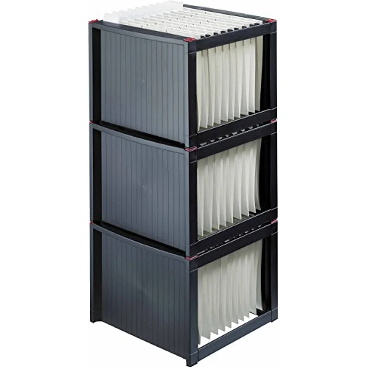 Helit Hängeregister-Box H61100-92, the rack, A4, für 40 Hängemappen, schwarz – Bild 4