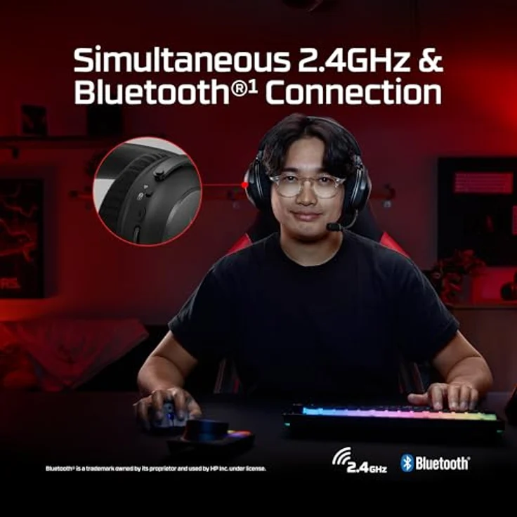 HyperX Cloud Alpha 2, Wireless Gaming Headset mit 250 Stunden Akkulaufzeit und 53-mm-Doppelkammer-Treibern, Schwarz – Bild 5