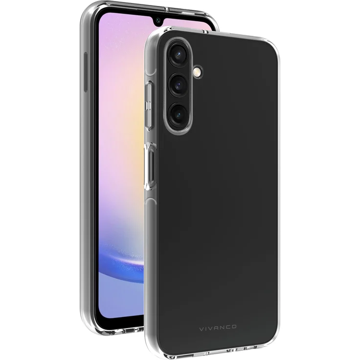 Vivanco Super Slim Cover für Samsung Galaxy A25 5G, transparent, dünnes und leichtes Design