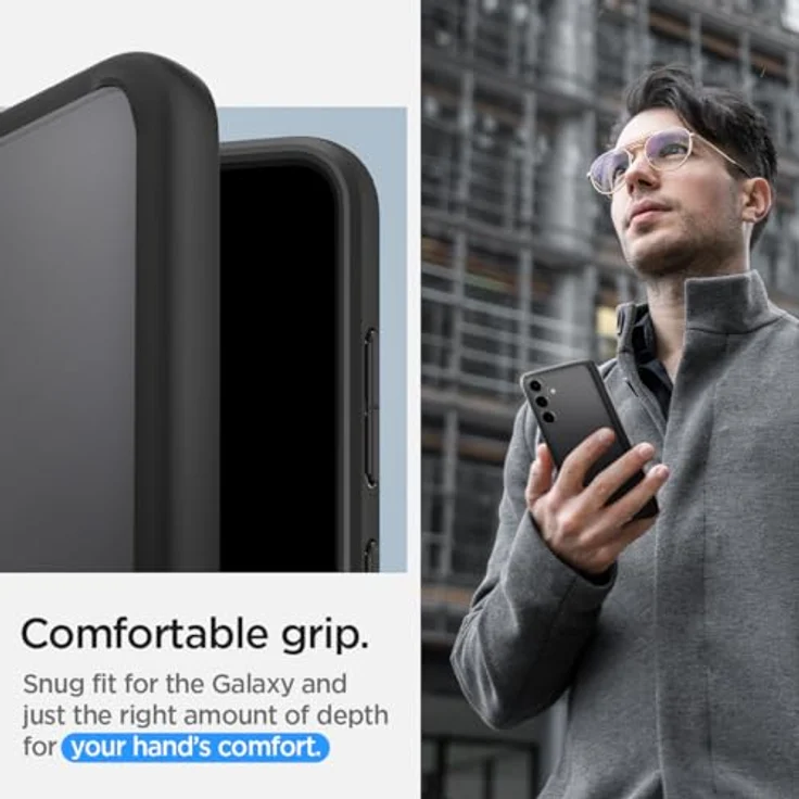 Spigen Ultra Hybrid Hülle Kompatibel mit Samsung Galaxy S24 Plus -Frost Schwarz -Schutzrand für Display und Kamera -Air Cushion Technologie – Bild 5