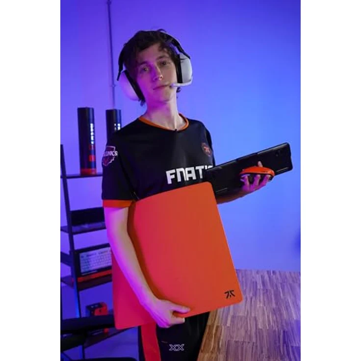 Fnatic MAX Focus 3 L Pro Gaming Mouse Mat, Sunrise Orange Smooth Cloth Control Surface, Water Resistant, Non-Slip Poron Foam Base, Micro-Knit Stitched Edges (480 x 400 x 6 mm) – Bild 5