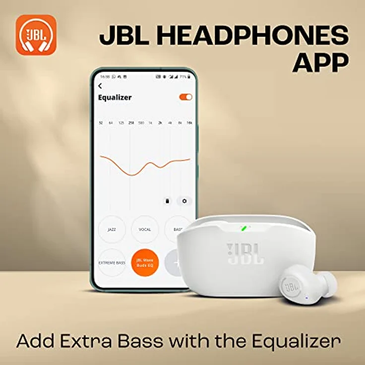 JBL Wave Buds – Kabellose In-Ear Ohrhörer mit IP54 und IPX2 Wasserdichtigkeit – Kraftvoller Bass und 32 Stunden Akkulaufzeit – In Weiß – Bild 3