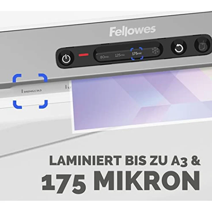 Fellowes Laminiergerät Amaris A3 - für Büro/Schule/Zuhause - nur 1 Minute Aufwärmzeit - für Heißlaminierfolien von 80-175mic - mit Rücklauf-Funktion - inkl. Starterset für 10 Laminationen – Bild 5