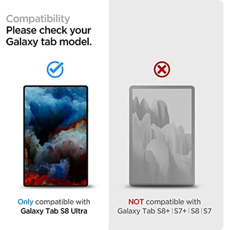 Spigen Glas.tR EZ Fit Schutzfolie kompatibel mit Samsung Galaxy Tab S8 Ultra, 14.6 Zoll, Schablone für Installation, Kristallklar, Kratzfest, 9H Härte Folie – Bild 3