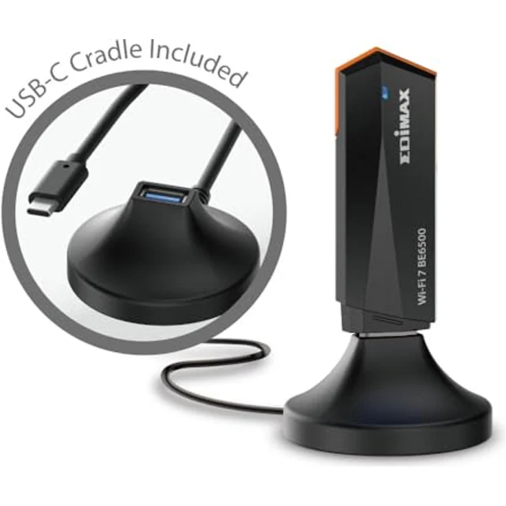 Edimax EW-7822UBE BE6500, Tri-Band WLAN 7 USB 3.2 Adapter mit 6448 Mbit/s, WPA3-Sicherheit, integrierten Treiber und 6-GHz-Band – Bild 5