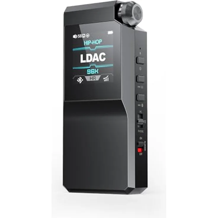 FiiO BTR17, Bluetooth DAC und Kopfhörerverstärker mit 32-Bit-DAC, 10-Band-PEQ, Bluetooth 5.4, Schwarz