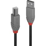 Lindy Anthra Line - USB-Kabel - USB (M) bis USB Typ B (M) - USB2.0 - 2,0m - rund - Schwarz (36673) - Preisvergleich