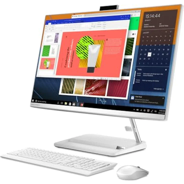 Lenovo IdeaCentre AIO 3 Desktop-PC, 27 Zoll Full-HD-Display, AMD Ryzen 5 7530U, 16 GB RAM, 512 GB SSD, AMD Radeon Graphics, Windows 11 Home, Weiß – Bild 2