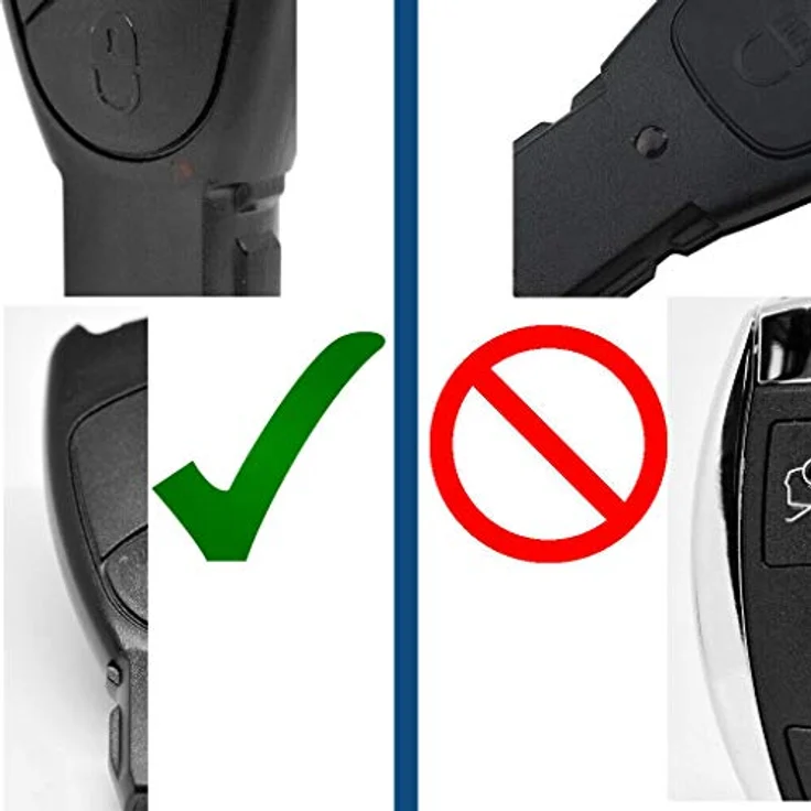 mt-key Auto Schlüssel Ersatz Gehäuse mit 3 Tasten, inkl. Batteriehalter, Rohling und 2x CR2025 Knopfzellen für Mercedes Benz Modelle – Bild 7